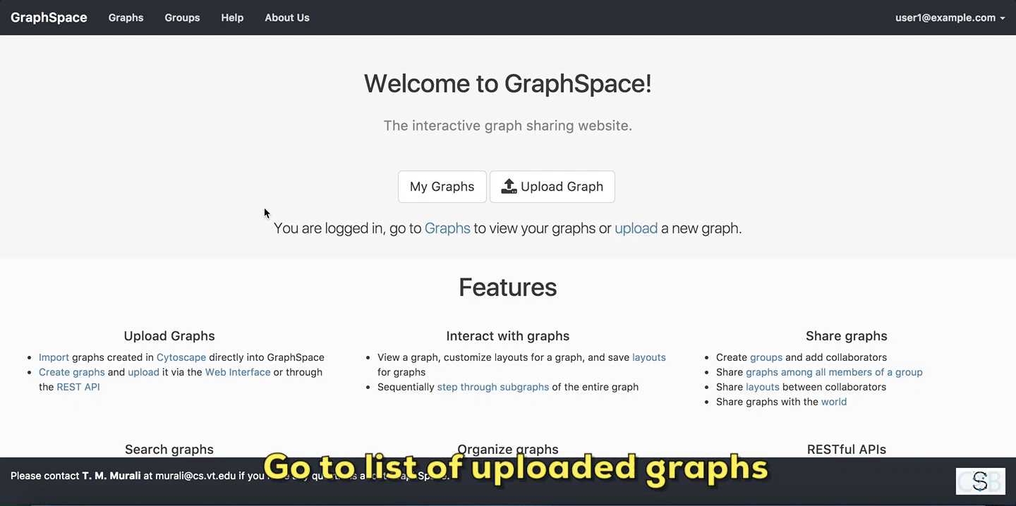 List of uploaded graphs